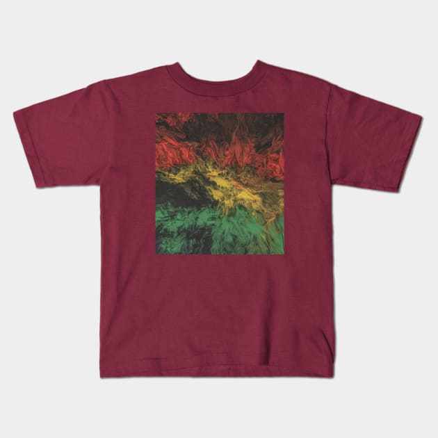 Red Yellow Green Black Kids T-Shirt by One Creative Pup